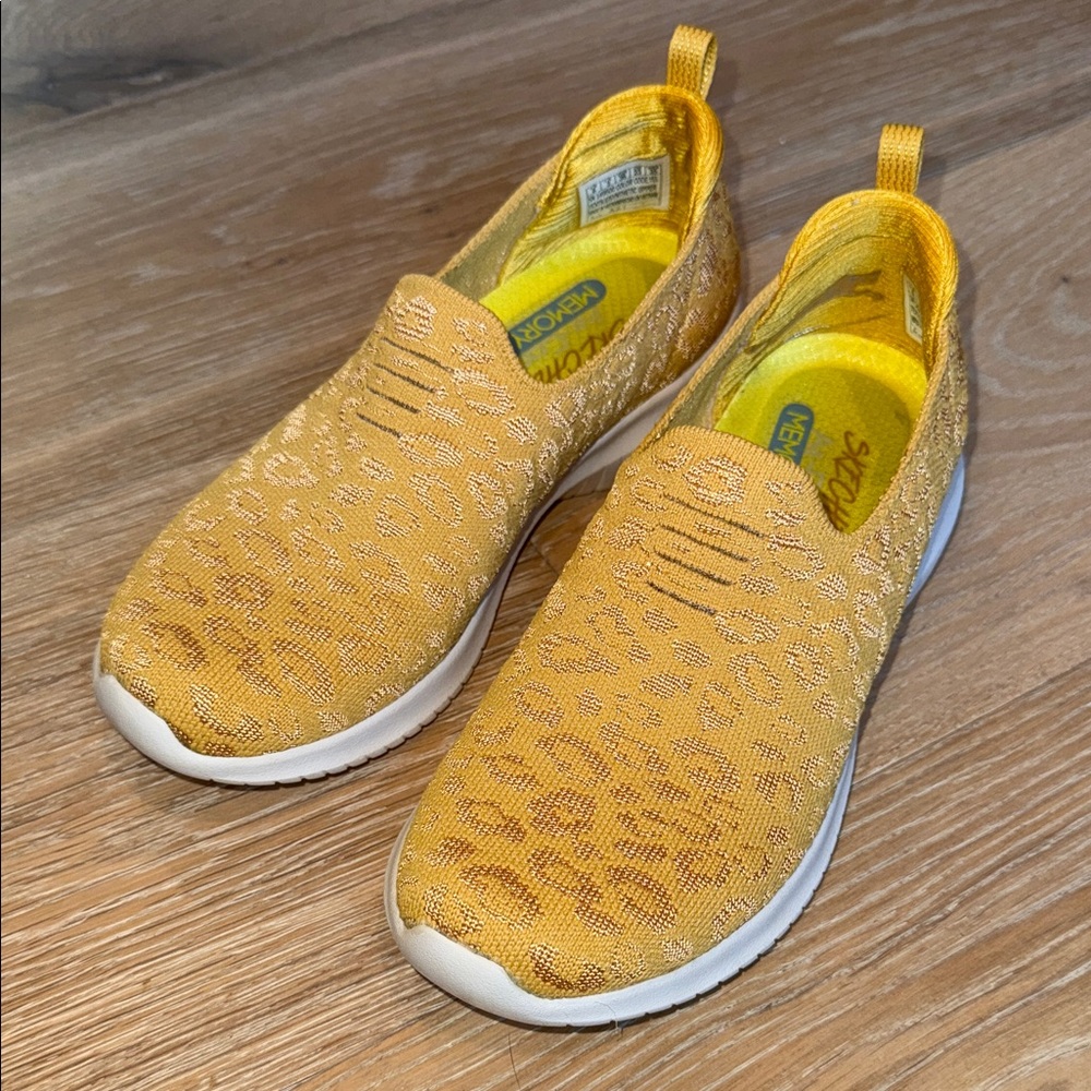 Skechers Yellow Slip-On Womens Memory foam Sneakers